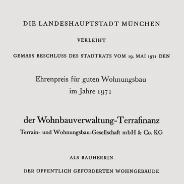 Ehrenpreis für guten Wohnungsbau