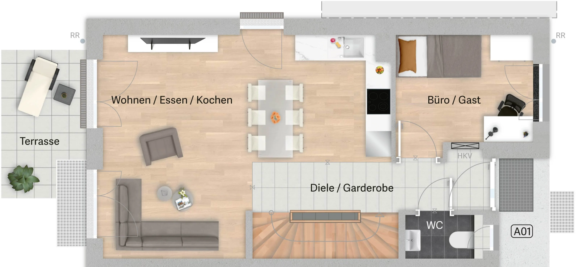 Grundriss Variante A01 – Untergeschoss