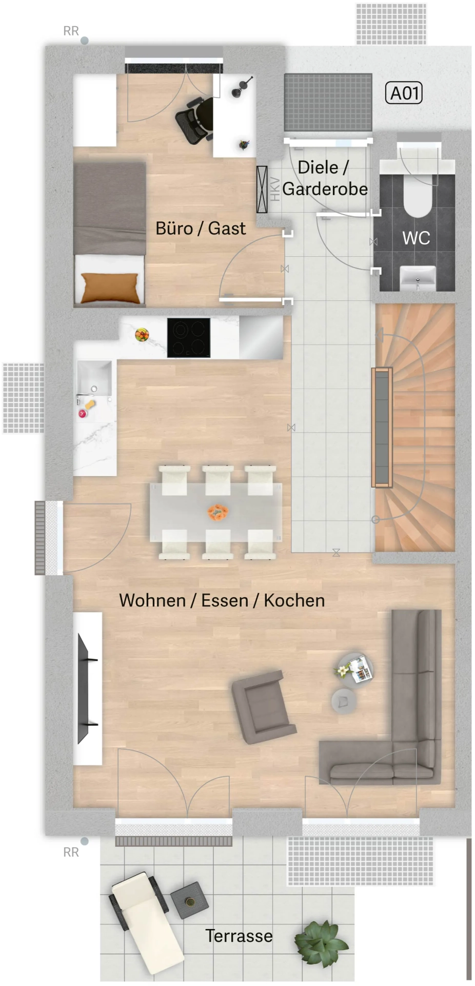 Grundriss Variante A01 – Untergeschoss