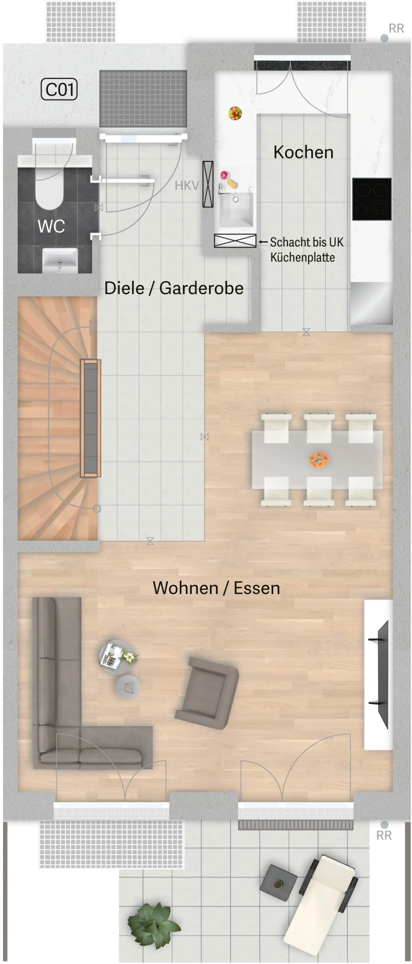 Grundriss Variante A01 – Untergeschoss