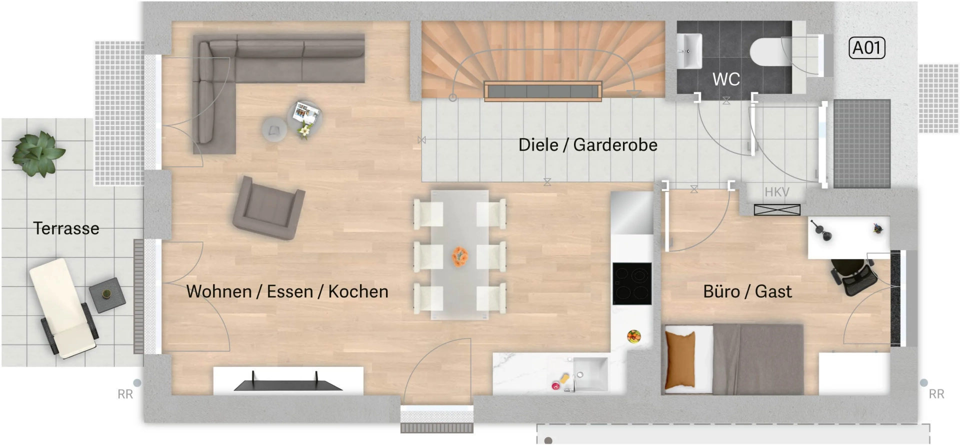 Grundriss Variante A01 – Untergeschoss