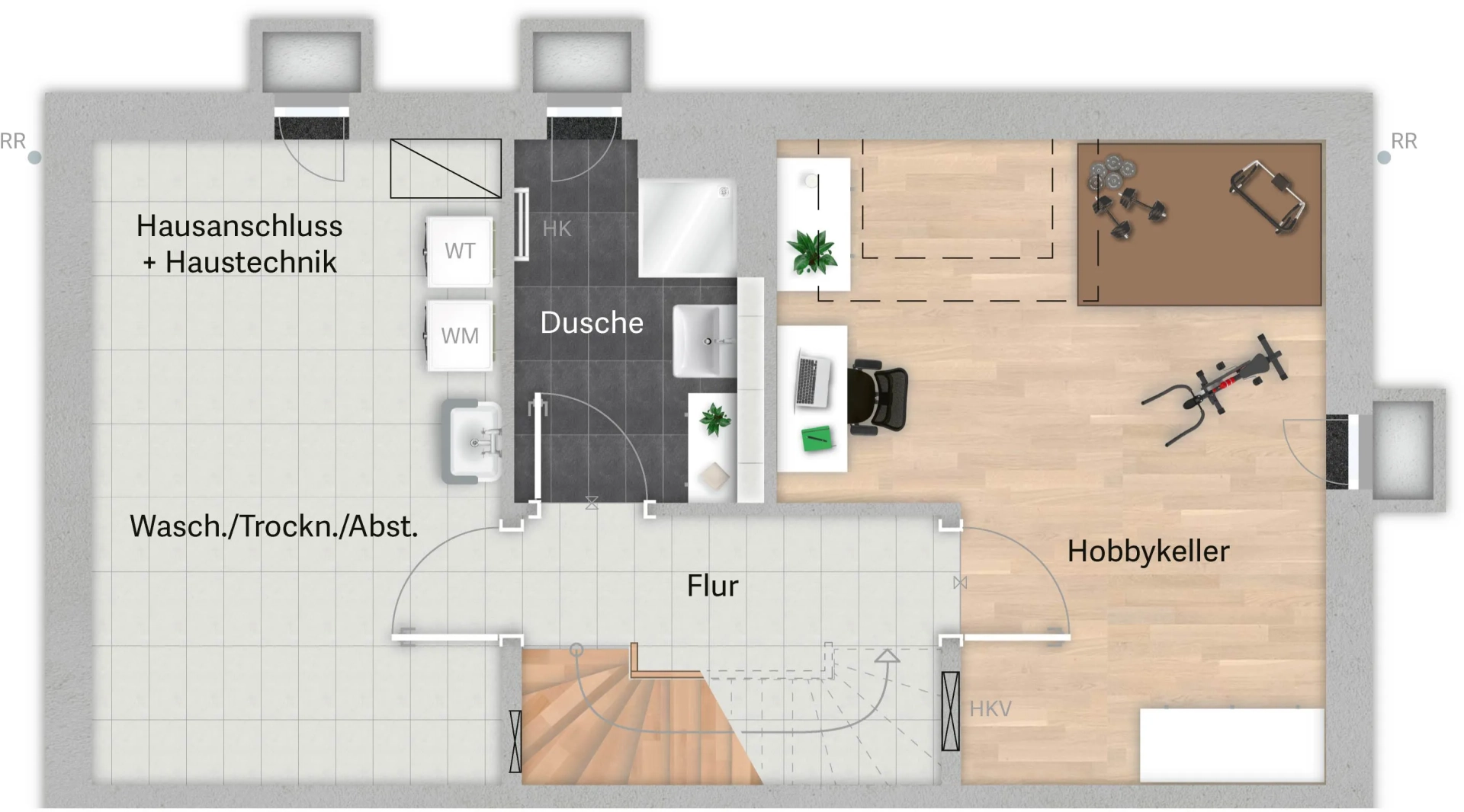 Grundriss Variante A01 – Untergeschoss