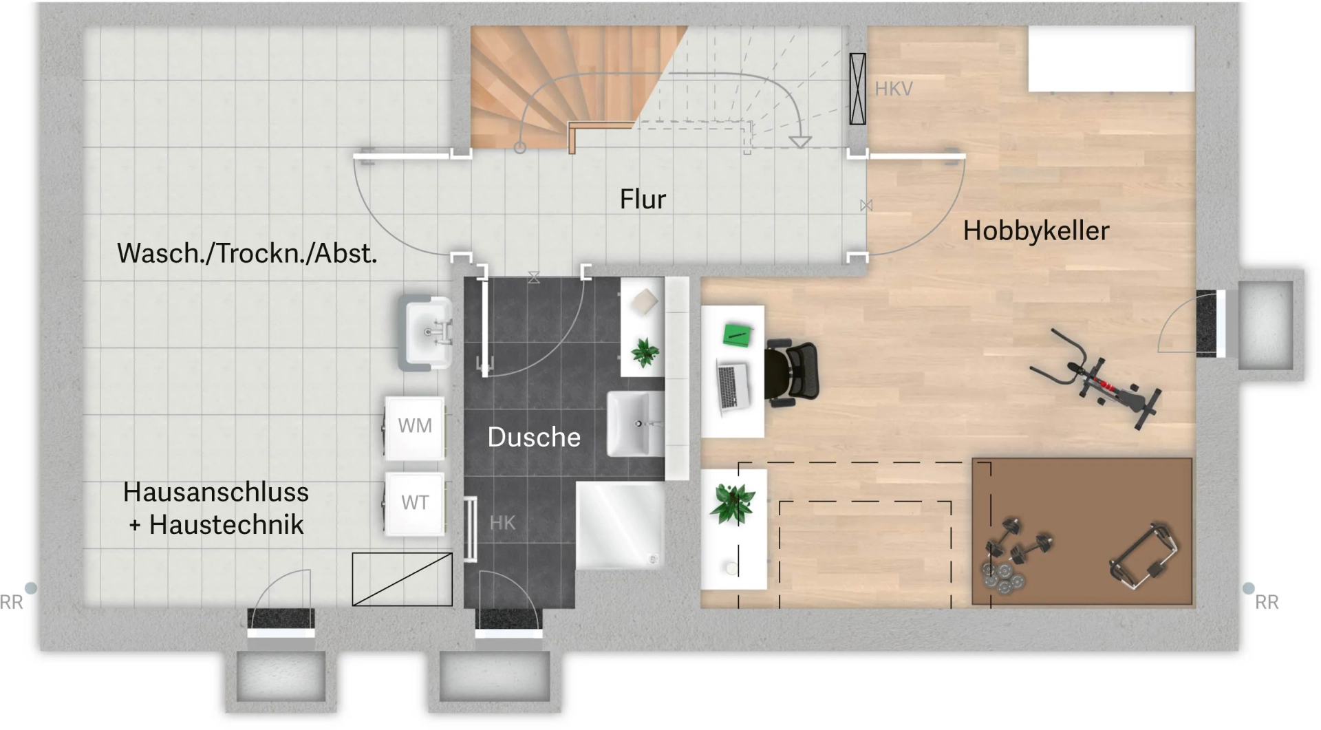 Grundriss Variante A01 – Untergeschoss