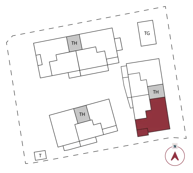 Lage der Wohnung 16b im Gebäude