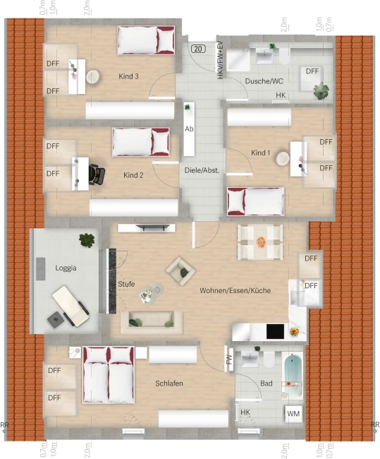 Grundriss der Wohnung 20