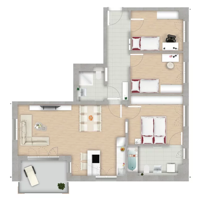 Grundriss der Wohnung 16b