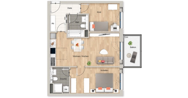 Grundriss der Wohnung 5.1.176