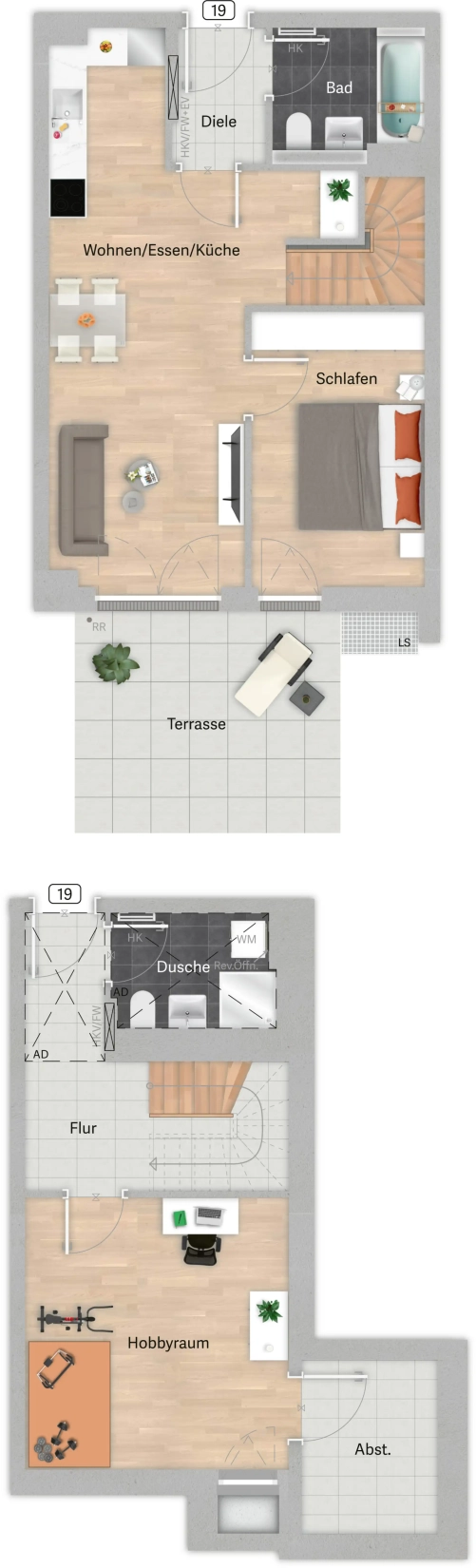 Grundriss der Wohnung 19