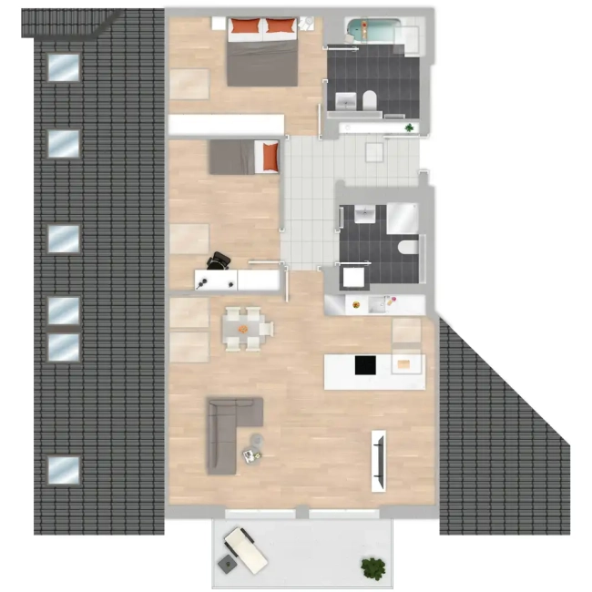 Grundriss der Wohnung 35