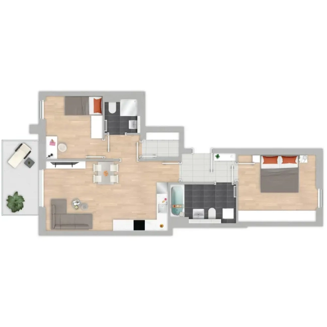 Grundriss der Wohnung 40b
