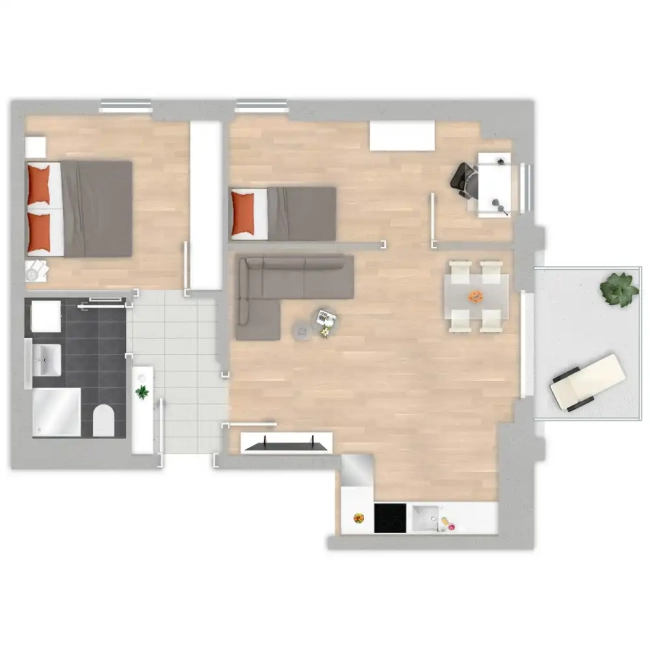 Grundriss der Wohnung 43
