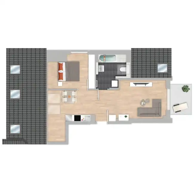 Grundriss der Wohnung 45