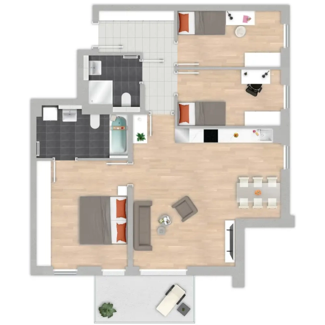 Grundriss der Wohnung 6b