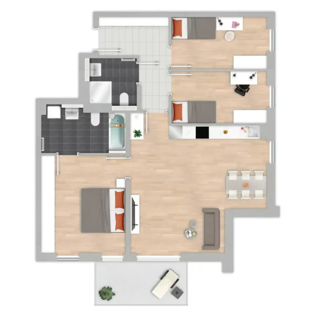 Grundriss der Wohnung 51b