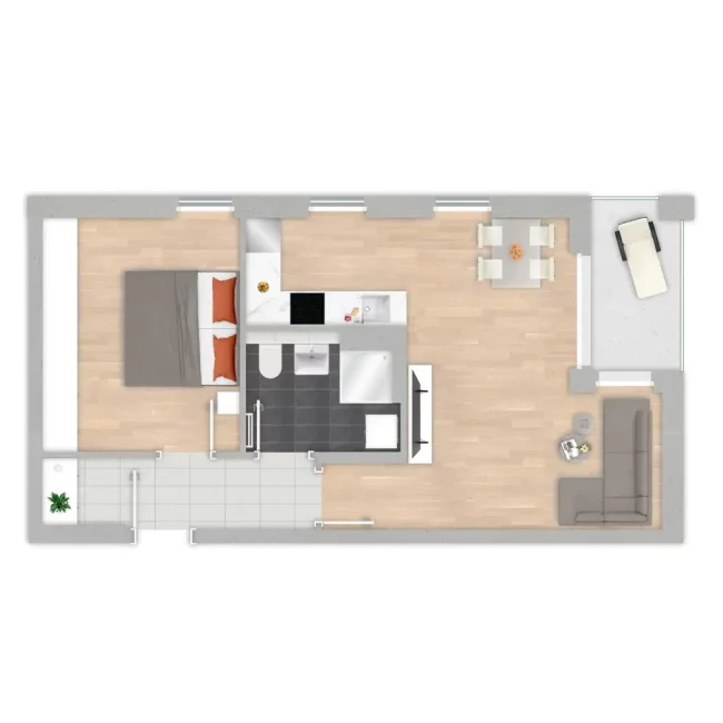 Grundriss der Wohnung 54