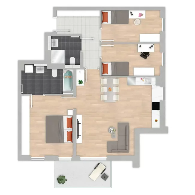 Grundriss der Wohnung 59b