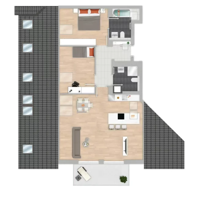 Grundriss der Wohnung 80