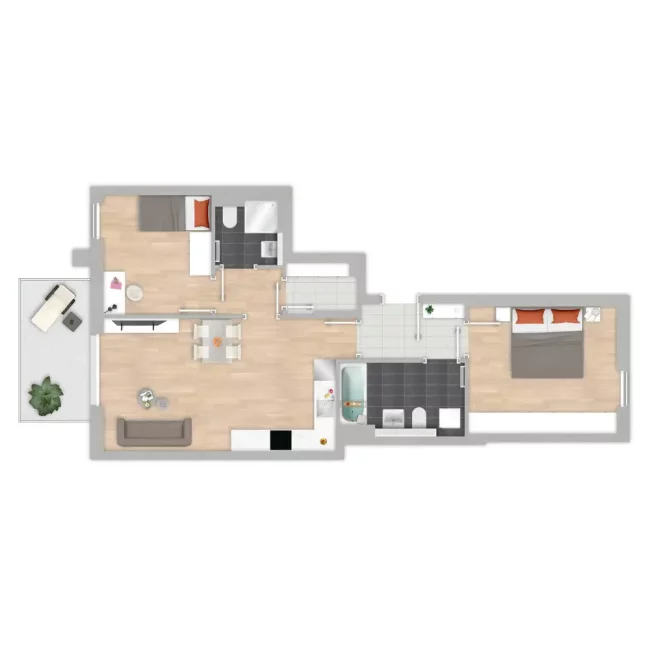 Grundriss der Wohnung 85b