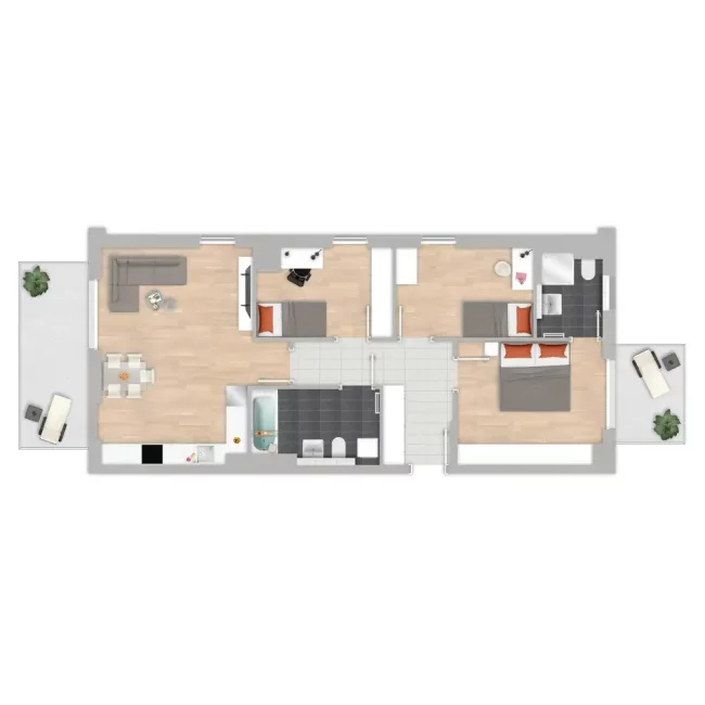 Grundriss der Wohnung 86b