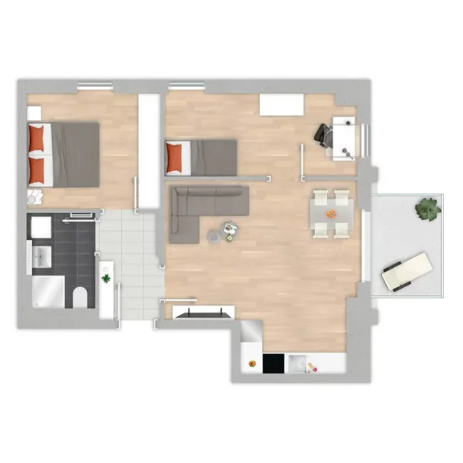 Grundriss der Wohnung 88